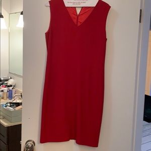 Red Calvin Klein Sheath Dress